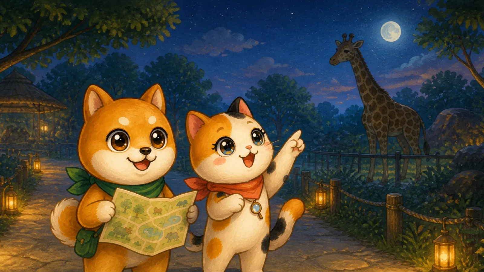 「NIGHT ZOO 2026」のイメージイラスト（みちみっけ）