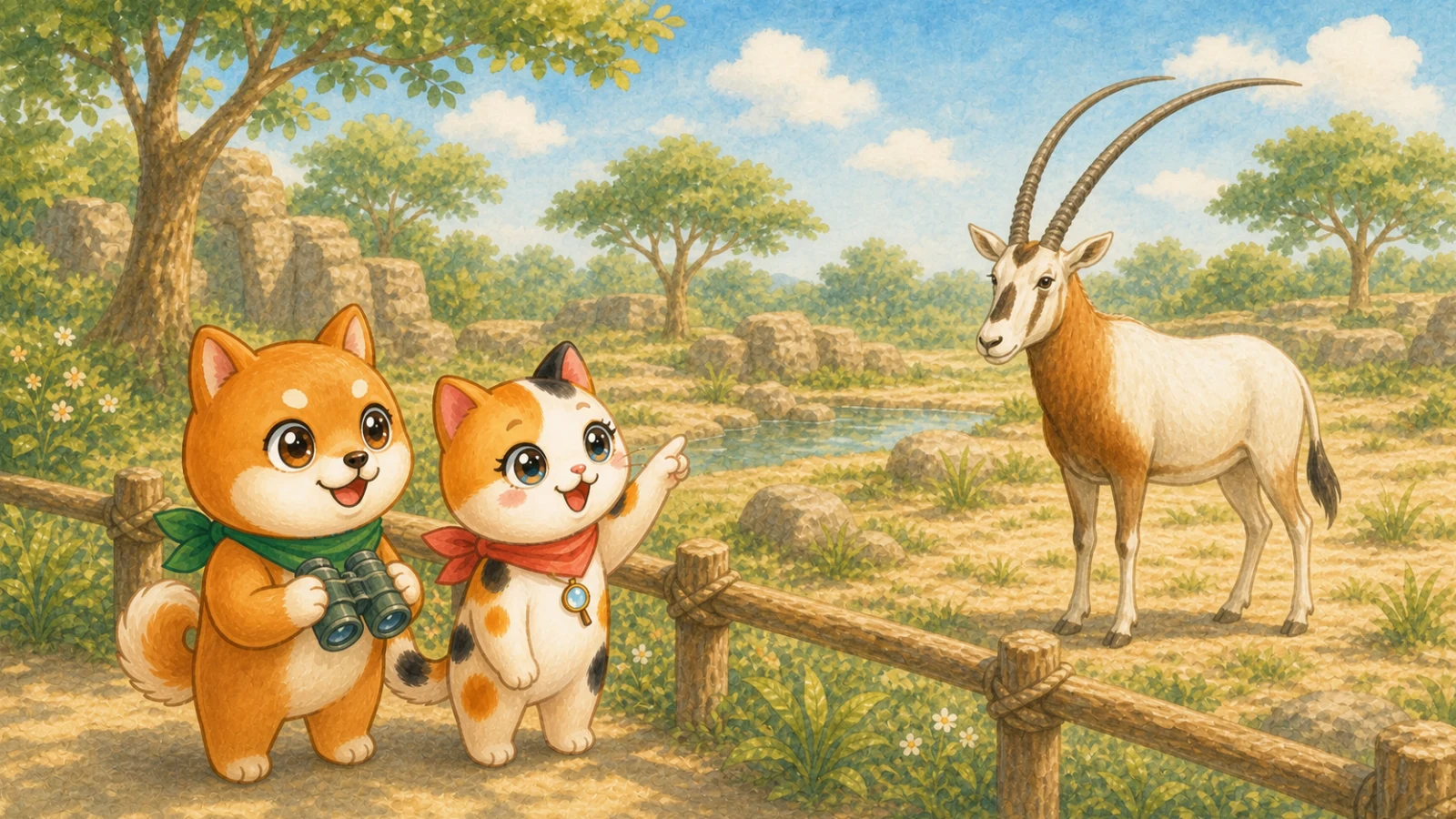 「キーパーズトーク:シロオリックス」のイメージイラスト（みちみっけ）