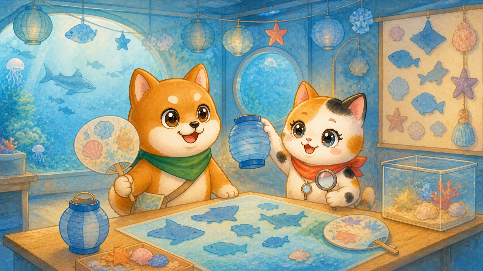 「海の縁日資料室」のイメージイラスト（みちみっけ）