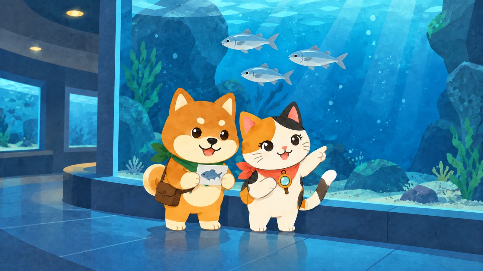 「あつまれ!ペンギンかんさつたい」のイメージイラスト（みちみっけ）