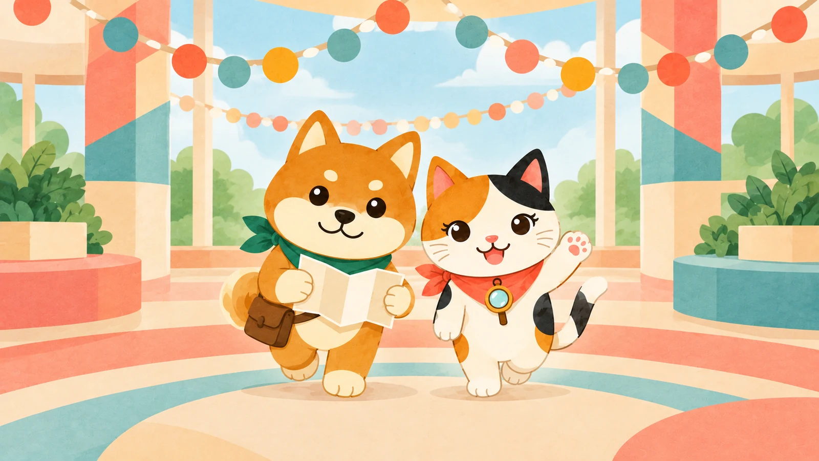「わくわくこどもまつりin岡山ドーム」のイメージイラスト（みちみっけ）