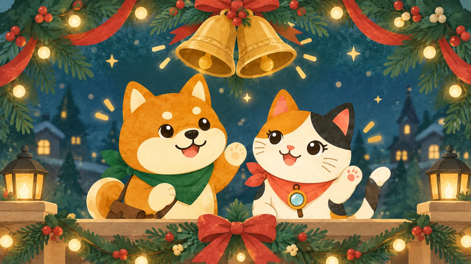 「親子で遊ぼう!～クリスマス～」のイメージイラスト（みちみっけ）