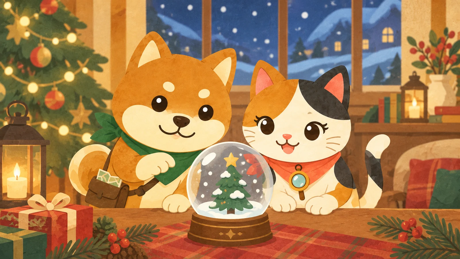 「クリスマスのウォールパネル」のイメージイラスト（みちみっけ）