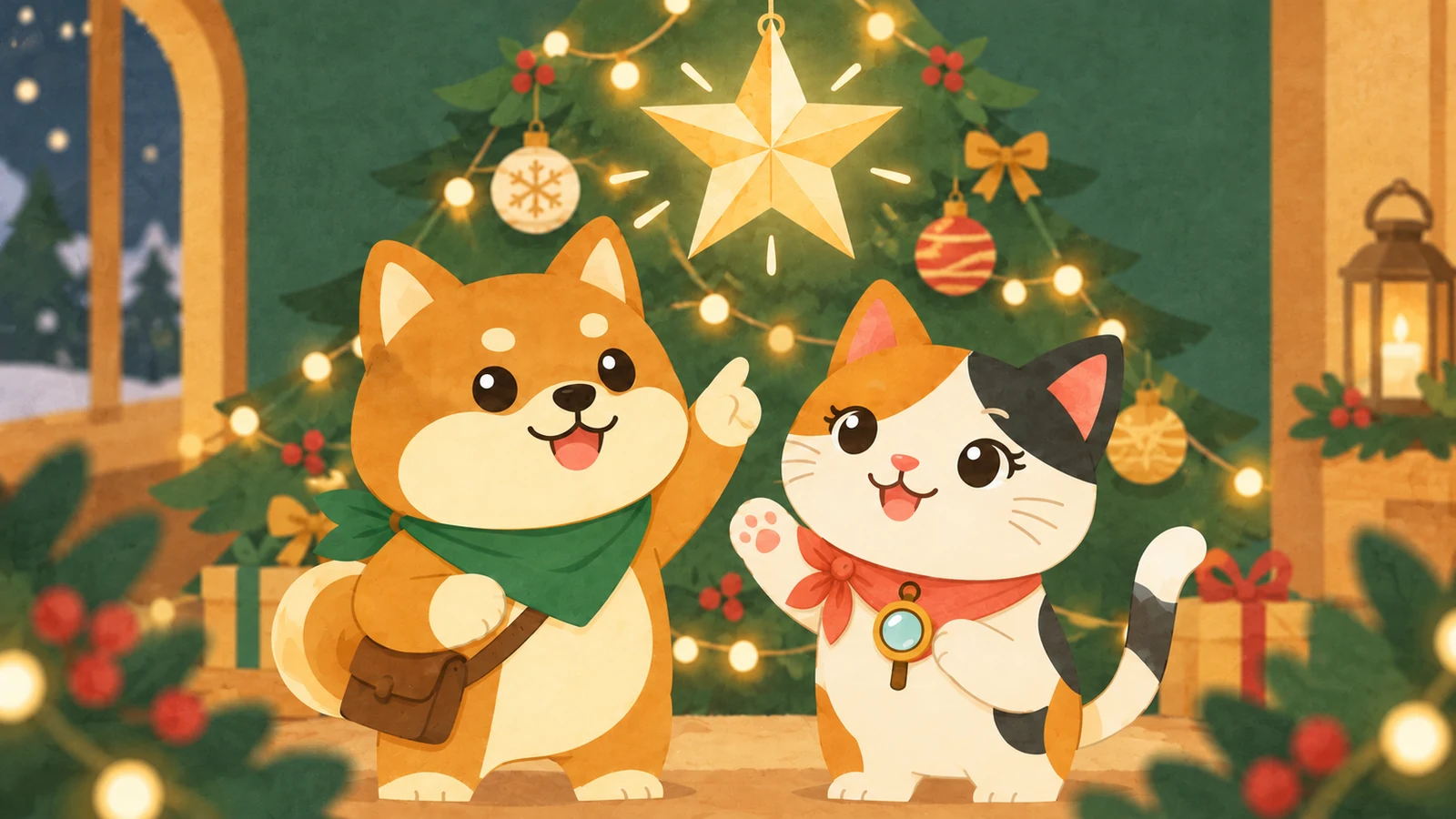 「おやつ作り～クリスマスパフェ～」のイメージイラスト（みちみっけ）