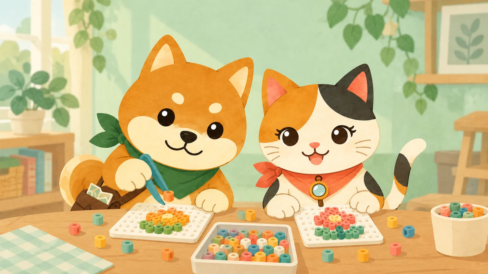 「アイロンビーズ」のイメージイラスト（みちみっけ）