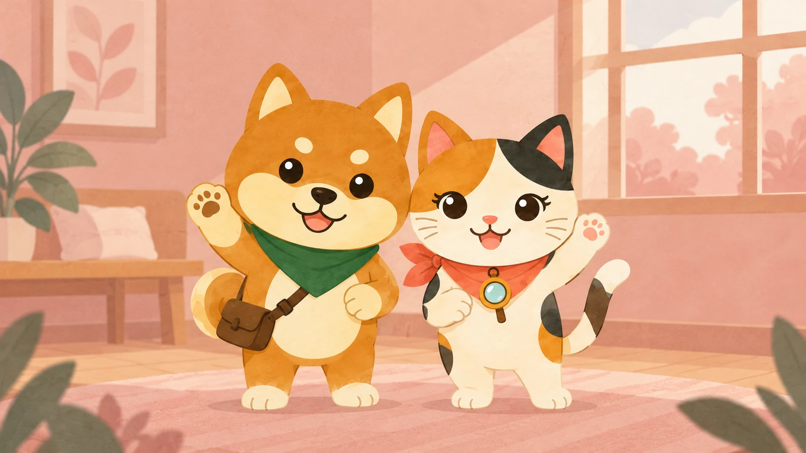 「ここみのおしゃべりサロン」のイメージイラスト（みちみっけ）