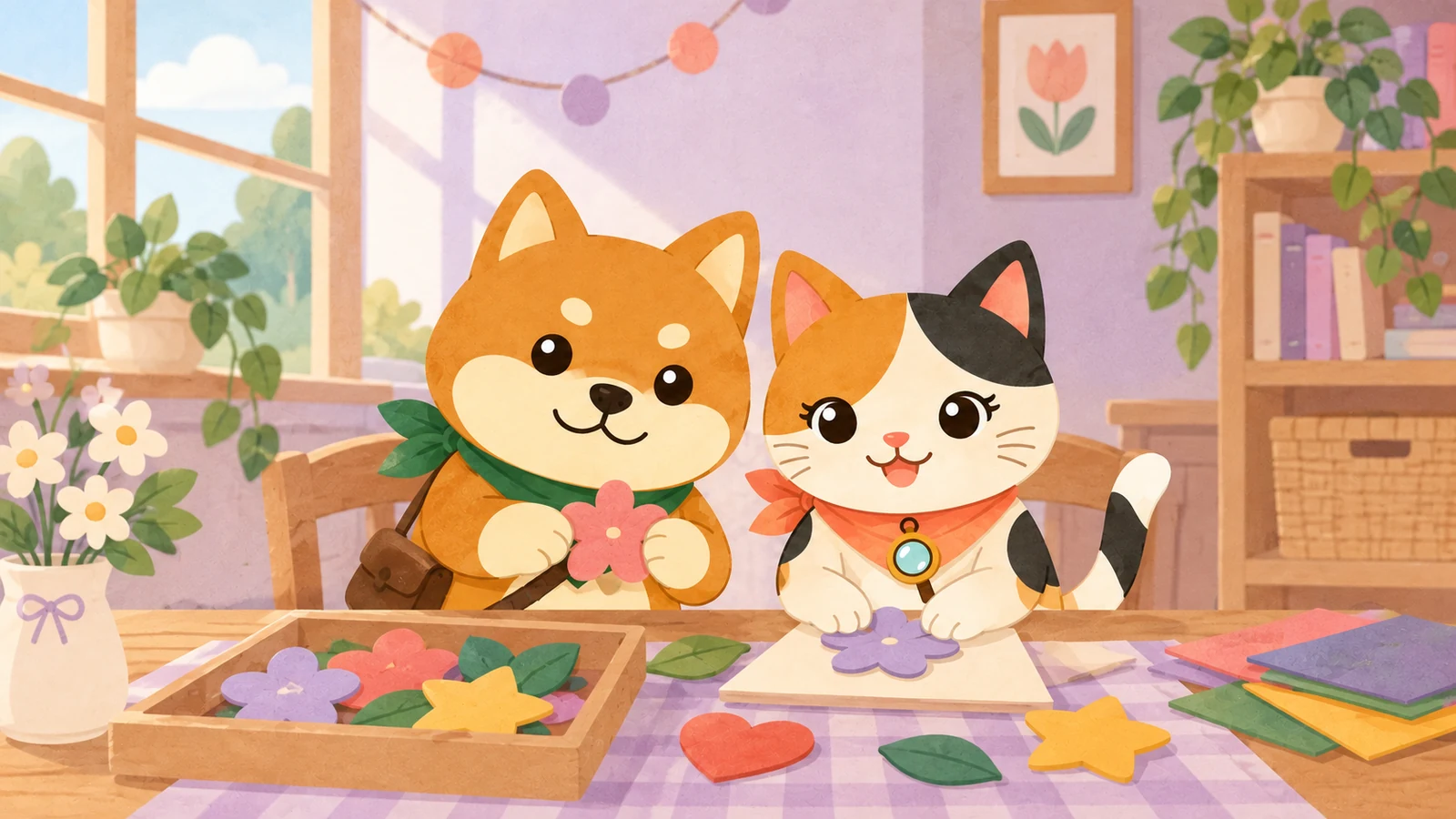 「1歳誕生日！親子で初めての工作」のイメージイラスト（みちみっけ）