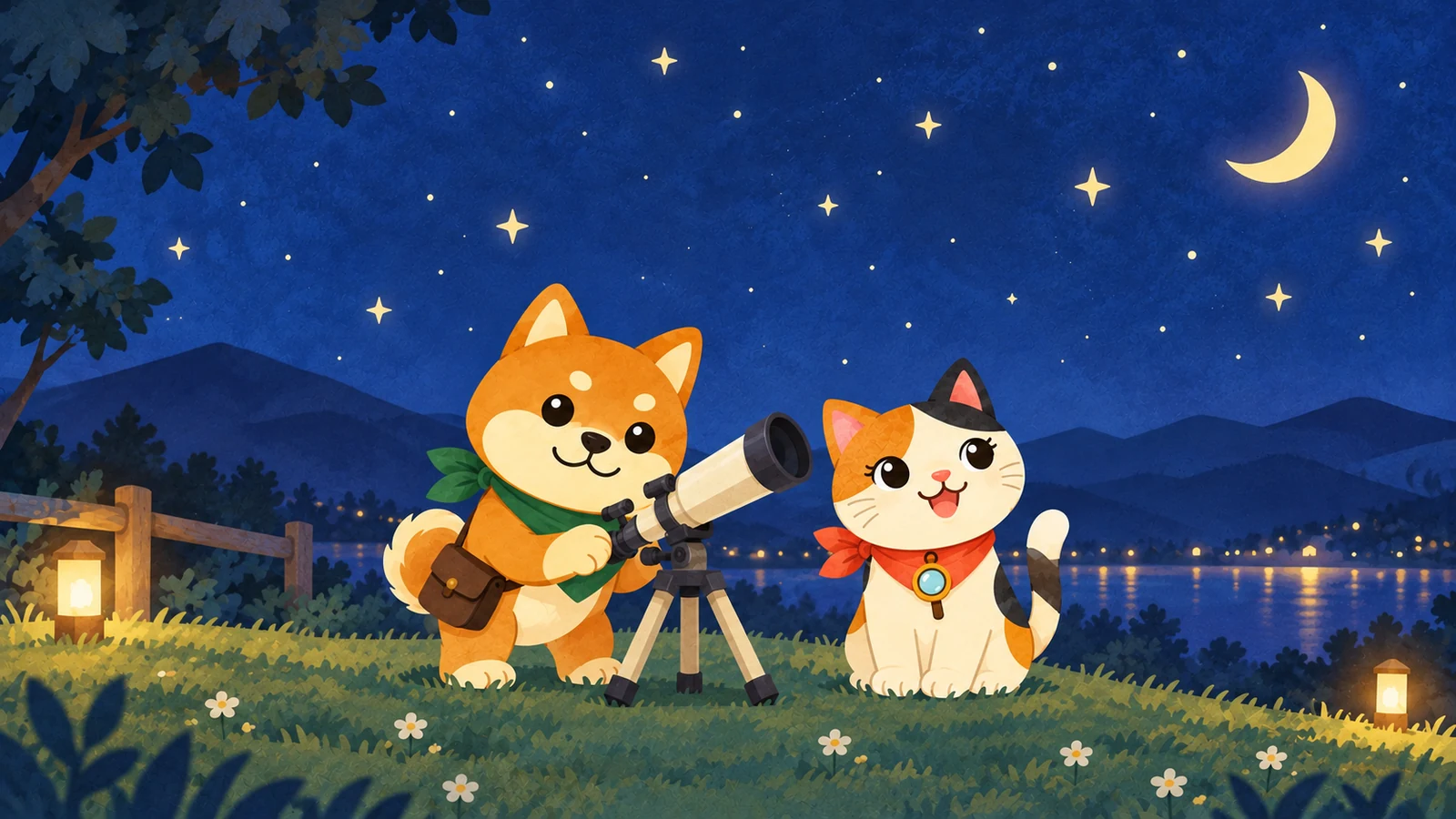 「星空観望会」のイメージイラスト（みちみっけ）