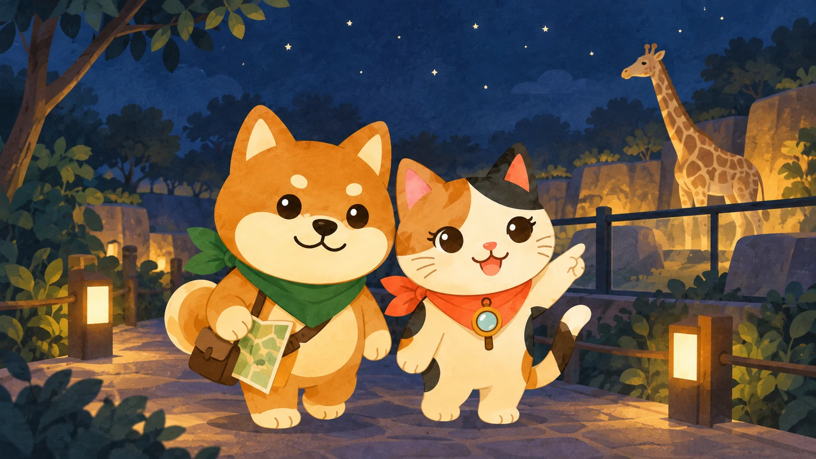 「NIGHT ZOO 2026」のイメージイラスト（みちみっけ）