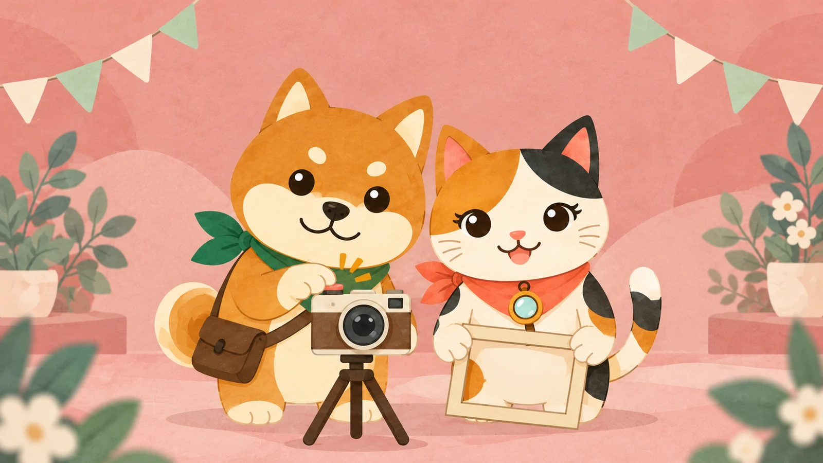 「【住吉こども文化センター】すくすくお誕生日フォト撮影会」のイメージイラスト（みちみっけ）