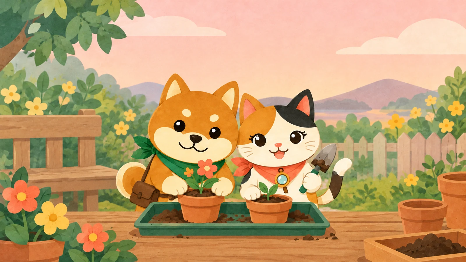 「多肉植物寄せ植え講習会」のイメージイラスト（みちみっけ）
