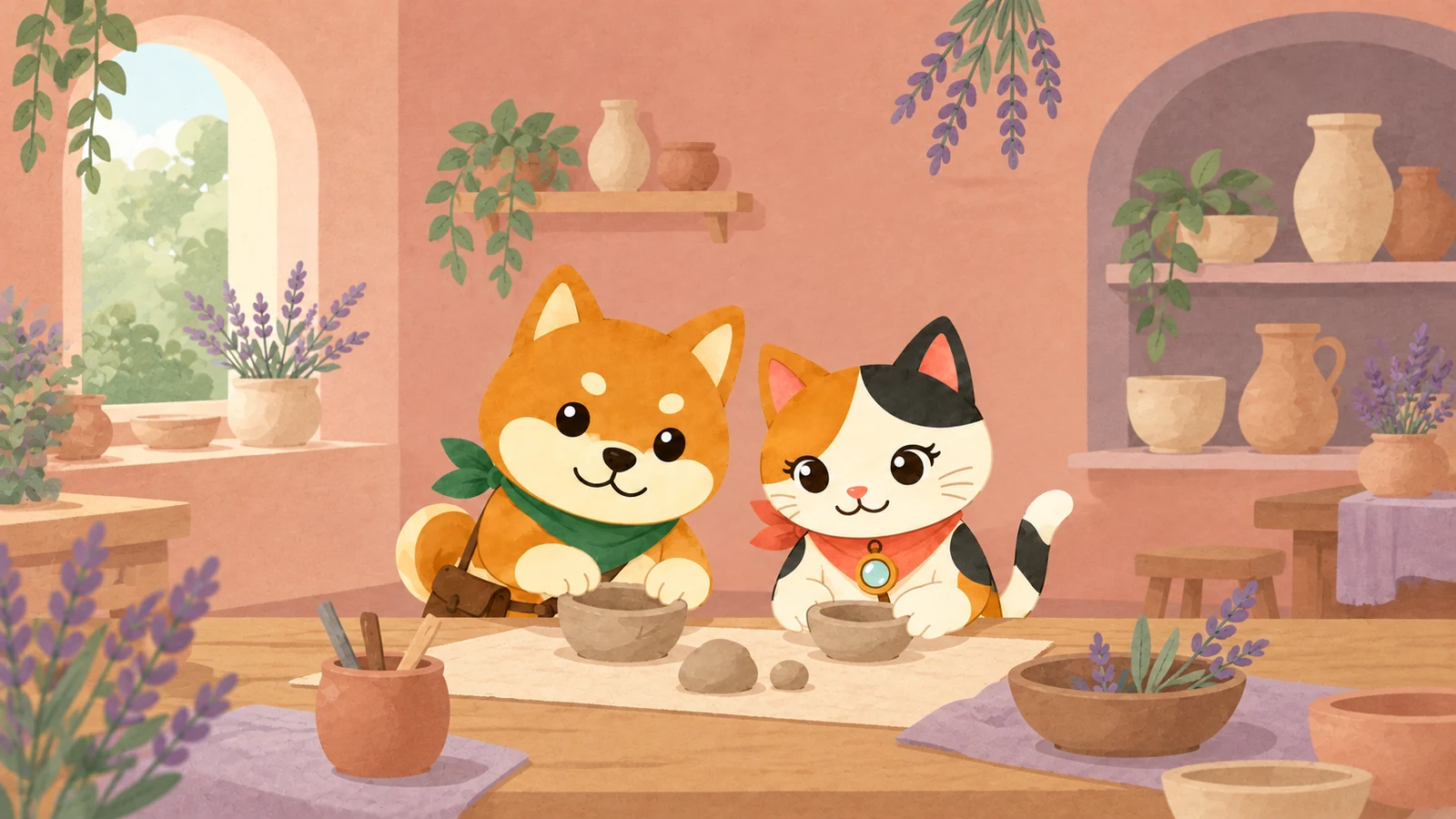 「おがくず粘土で干支つくり」のイメージイラスト（みちみっけ）