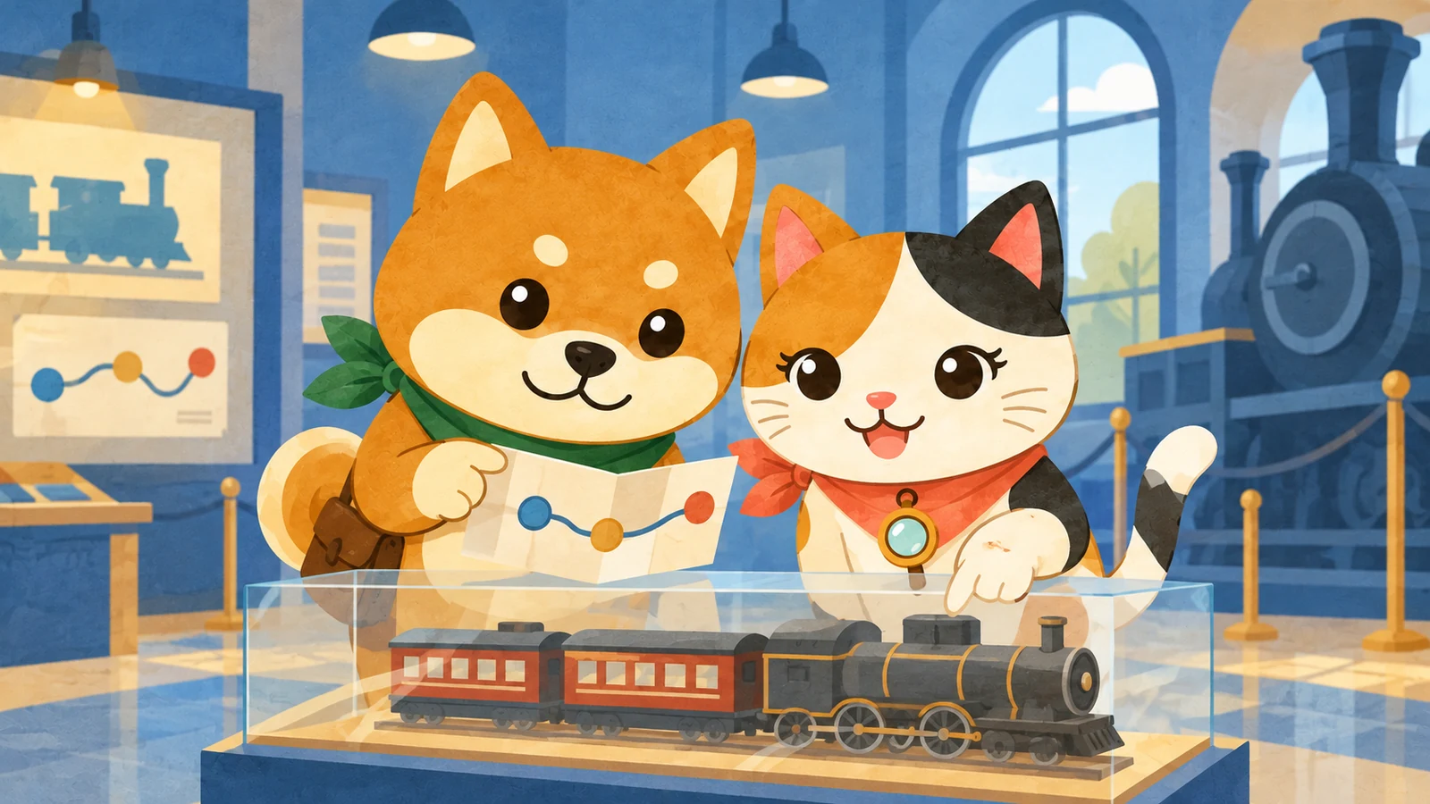 「県境をこえて電車でハロウィン2026（行橋駅 駅前ハロウィンマルシェ）」のイメージイラスト（みちみっけ）