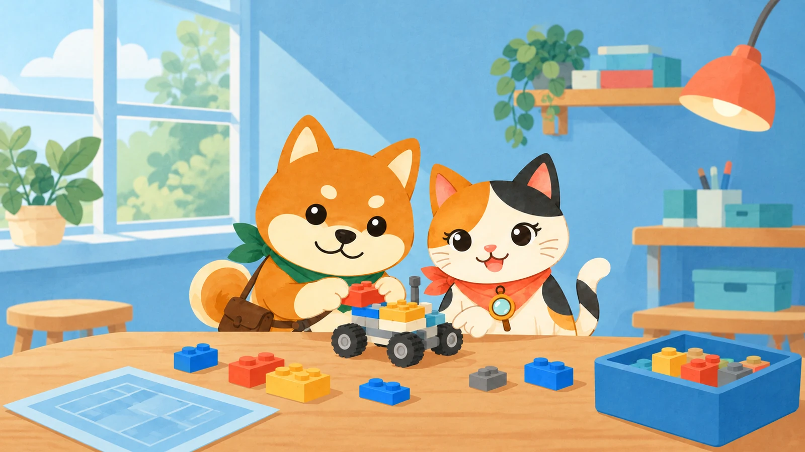 「未来を創る考える力を育てるドローンプログラミング体験」のイメージイラスト（みちみっけ）