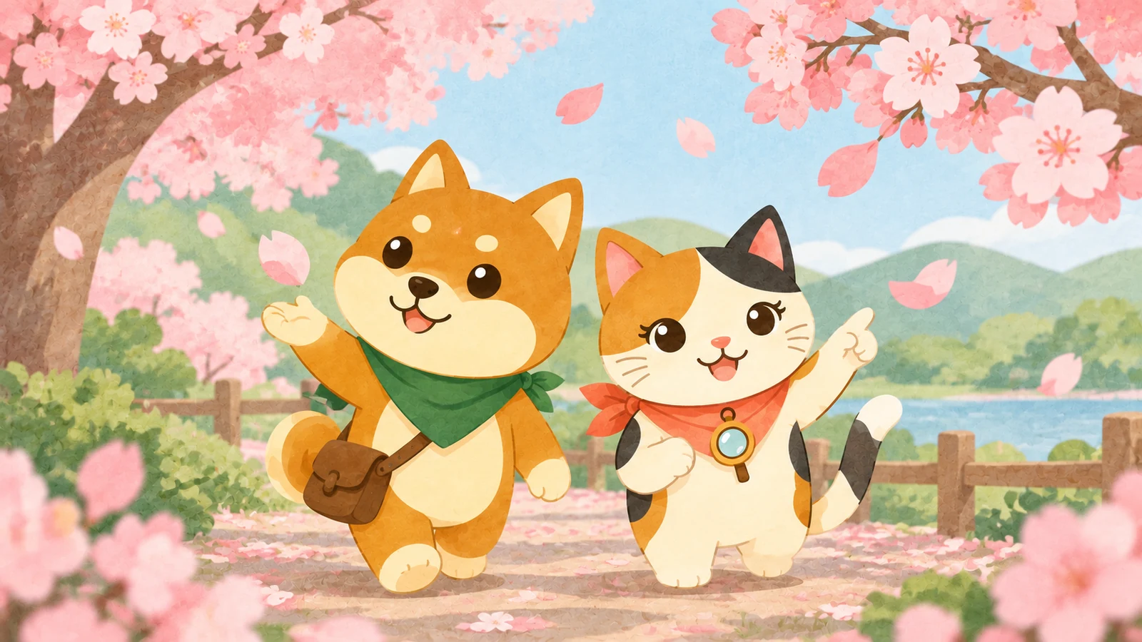 「小原四季桜まつり」のイメージイラスト（みちみっけ）