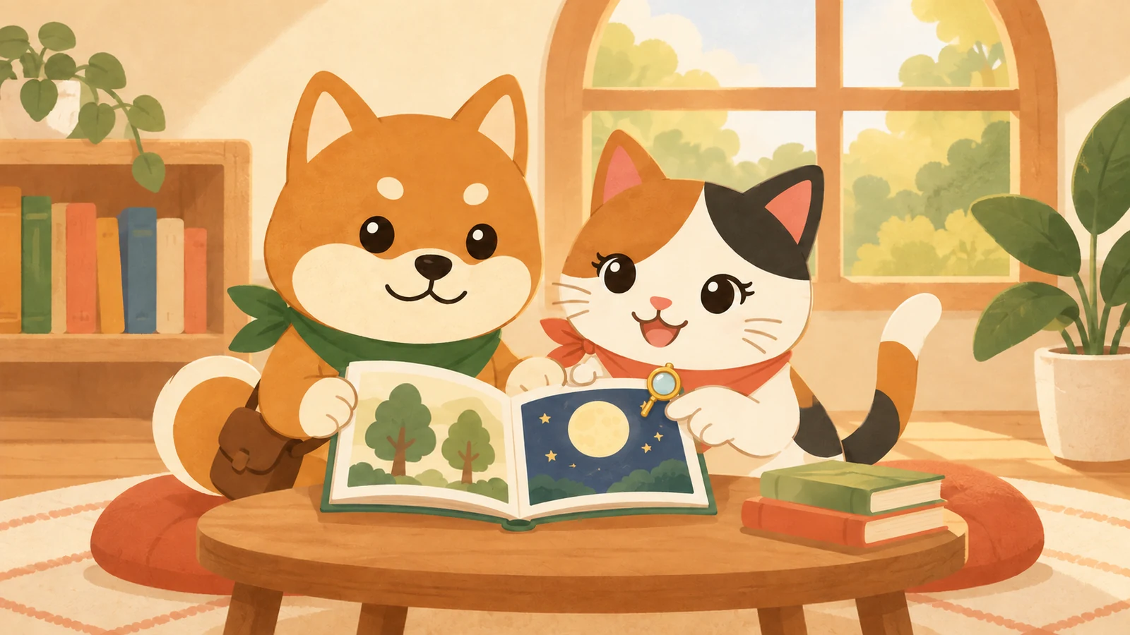 「冬のキャンドルの会～ストーリーテリングのおはなし会～」のイメージイラスト（みちみっけ）