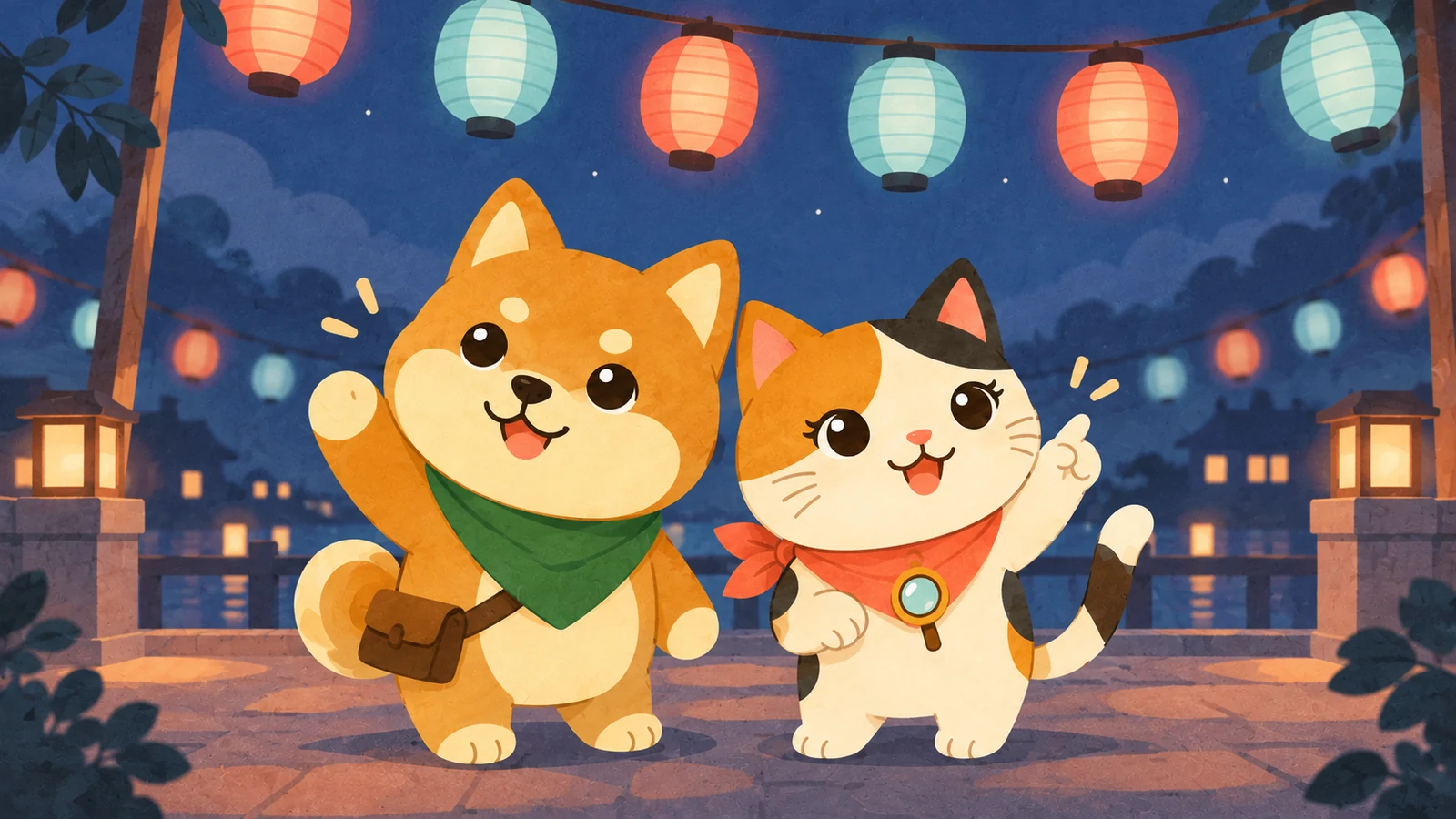 「11月ナイト縁日」のイメージイラスト（みちみっけ）