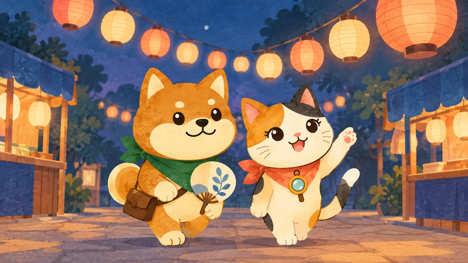 「長野公園ミニミニ縁日」のイメージイラスト（みちみっけ）