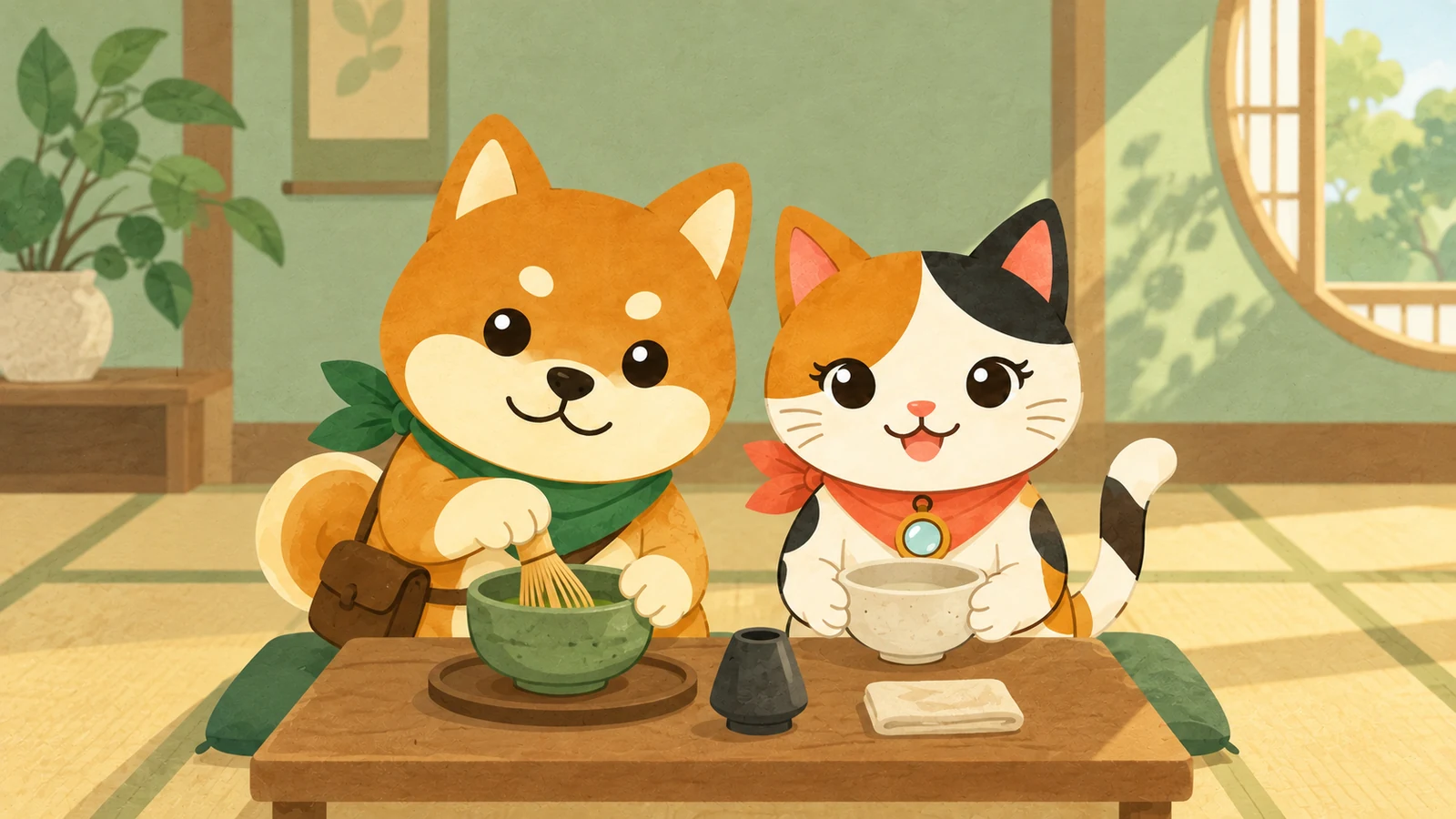 「都筑民家園「初めての茶道講座(裏千家)」」のイメージイラスト（みちみっけ）